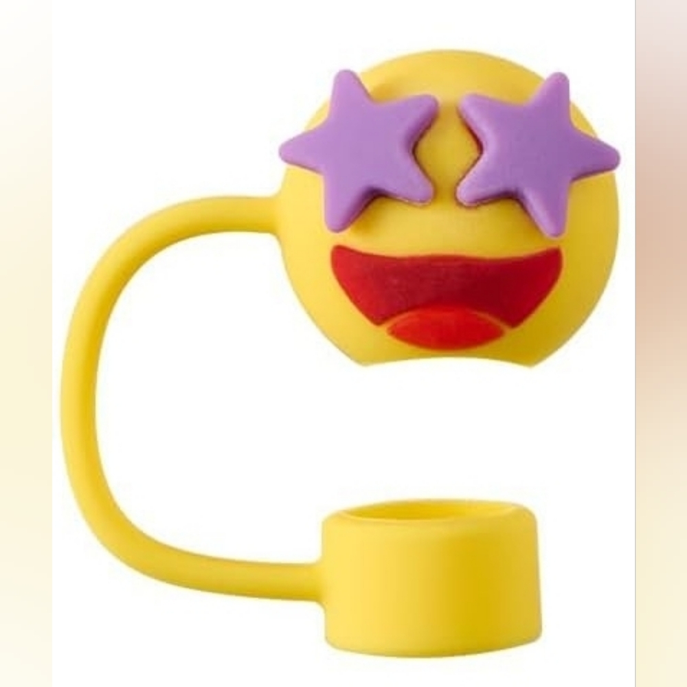 New star eyes emoji Stanley cup straw cover, 10mm straw cover, silicone cover